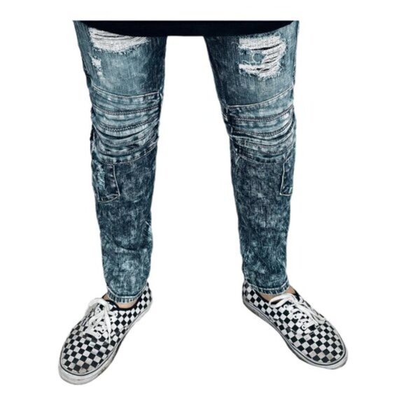 Parasuco Men's Blue 9HRIKER Distressed Stone Wash Slim Jeans US 38 x 34 - Picture 3 of 16